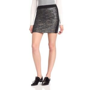 NEW Derek Lam 10 Crosby Metallic Brocade Mini Tuxedo Skirt size 4